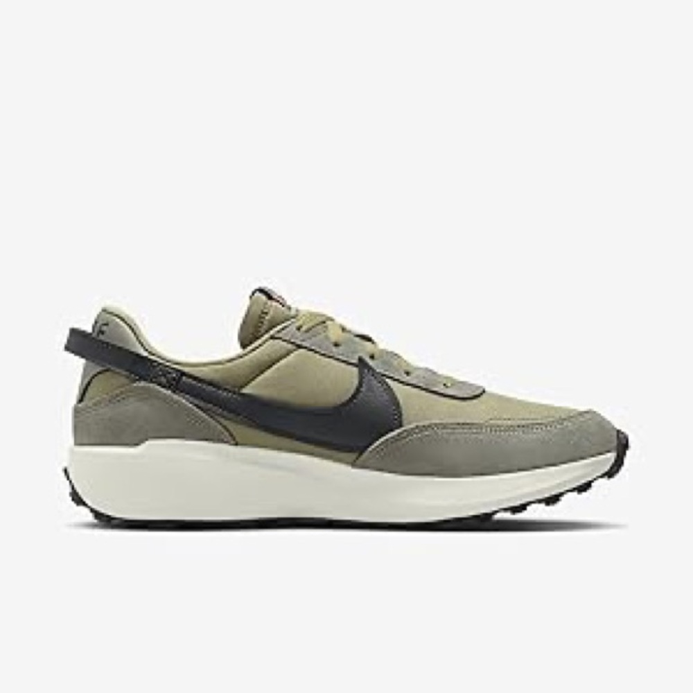Nike Waffle Debut SE Men's Shoes. Neutral olive/dk smoke grey in box.